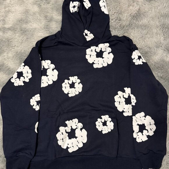 Denim Tears Other - Denim Tears The Cotton Wreath Navy Pullover Hoodie Men’s Size Large
